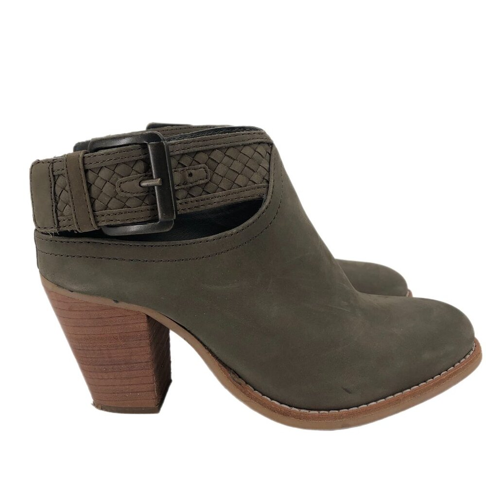 Crevo Green Leather Ankle Boots & Booties | Adjustable Strap